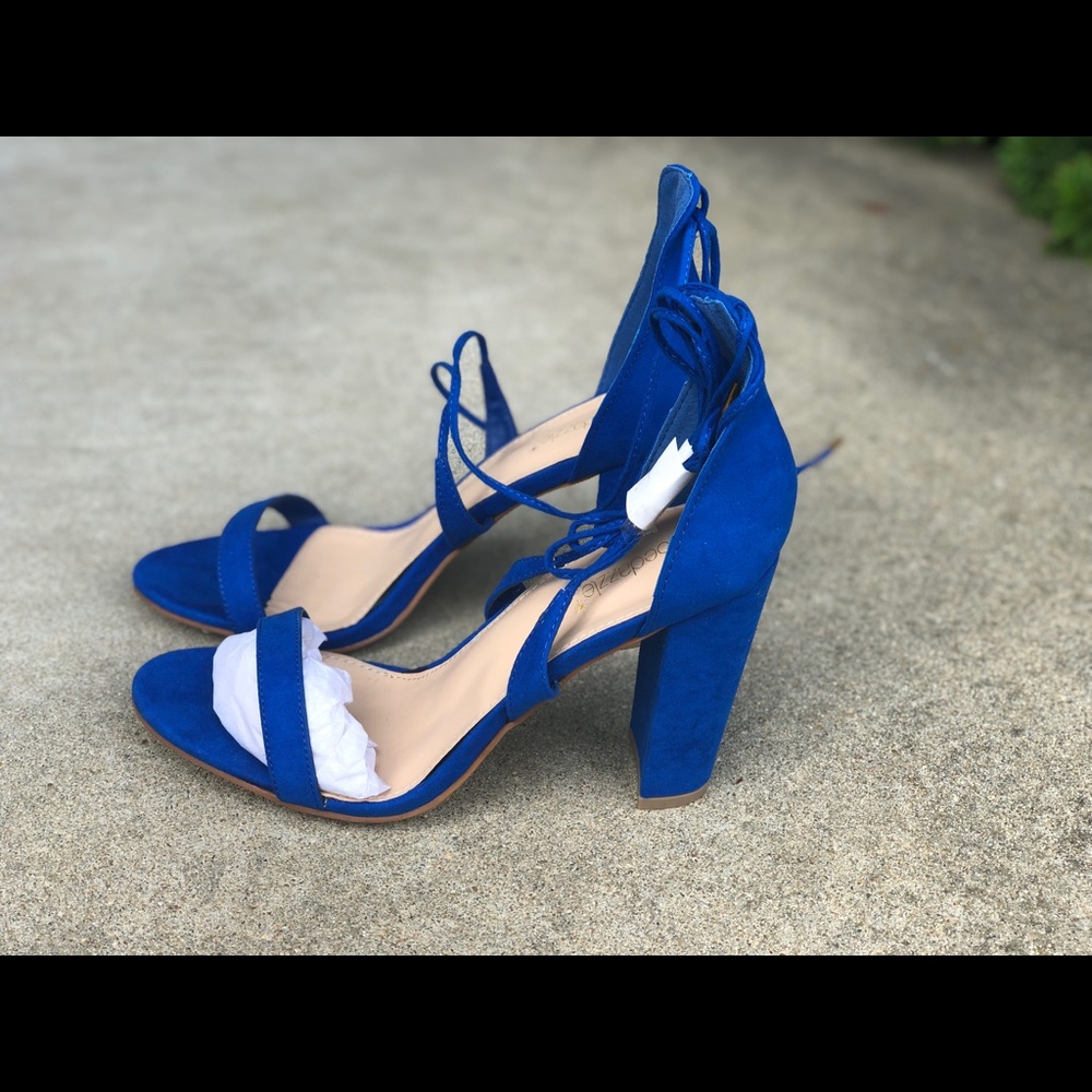 Cobalt Blue Block Heels